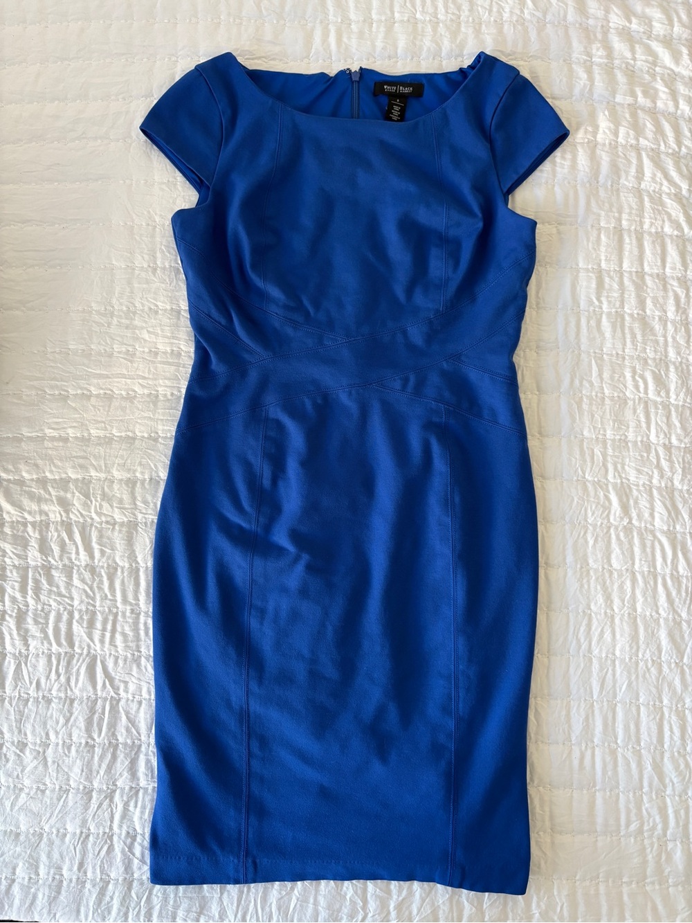 White House Black Market Cobalt Blue Cap-Sleeve Sheath Dress